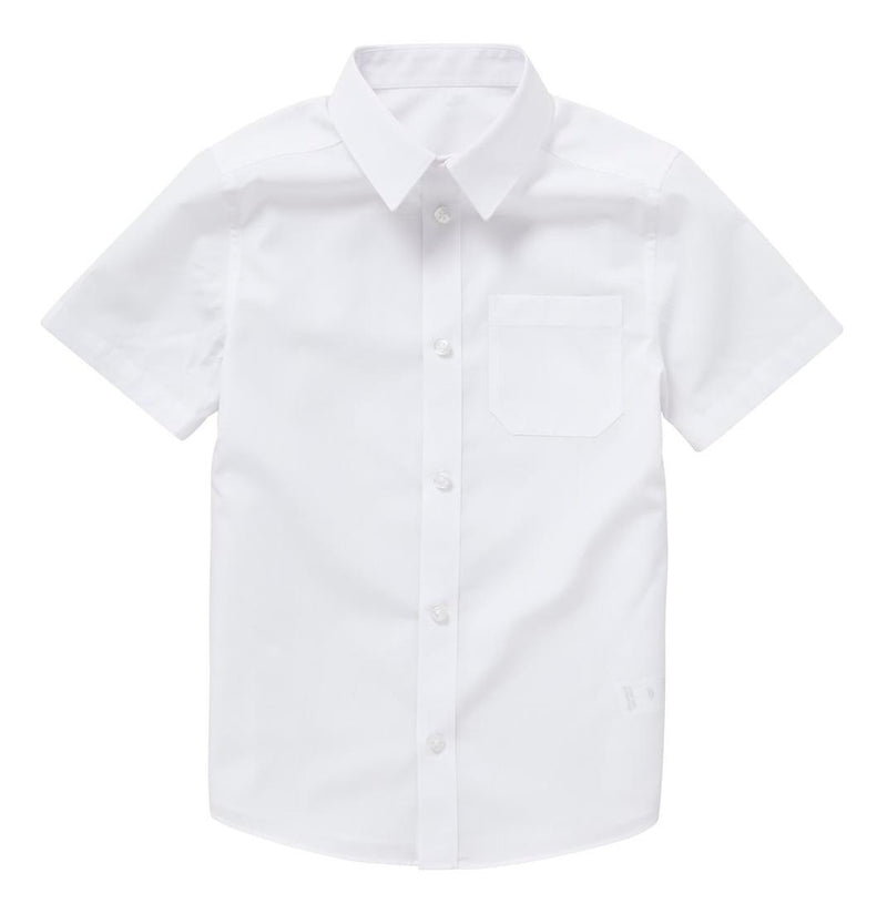 5 Pack Of Boys Easy Care Short Sleeve Shirts - White