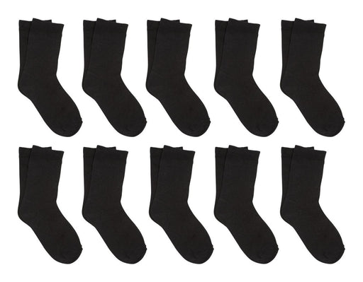 10 Pair Pack Of Ankle Socks - Black, featuring a row of neatly arranged black ankle socks crafted with cotton-rich fabric and anti-bacterial properties for lasting comfort.