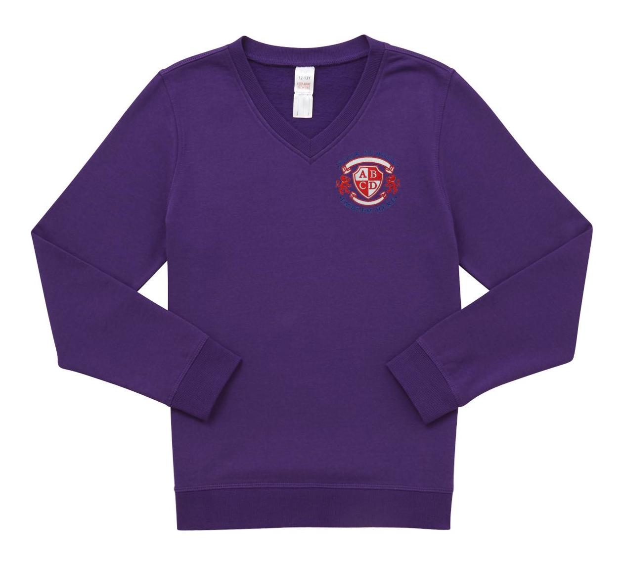 Russell V Neck Sweat Purple My Clothing