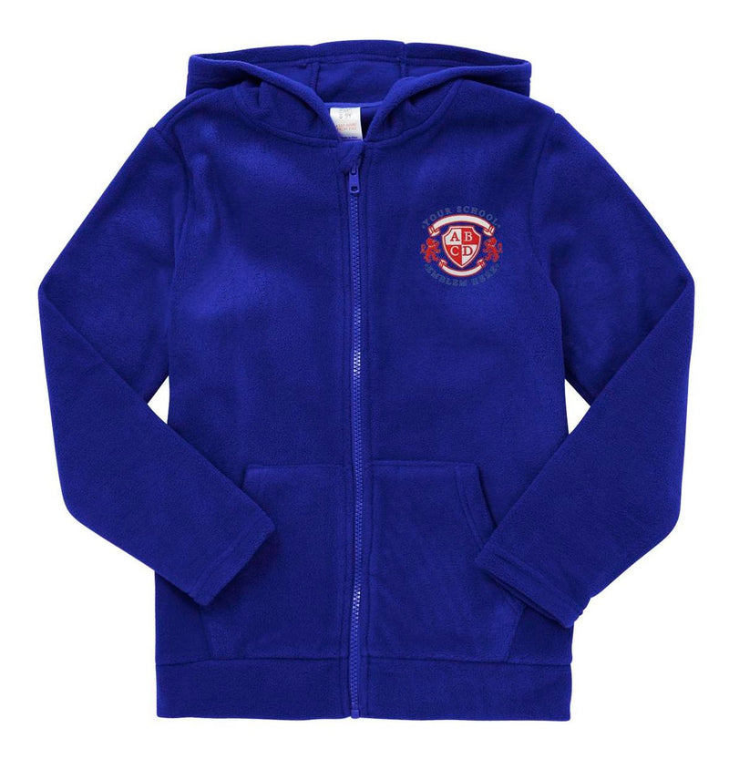 Zip-Through Fleece With Hood - Bright Royal Blue